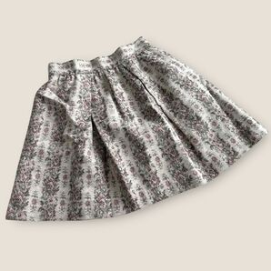 MINIMUM MINIMUM ミニマムミニマム【2】ベージュ 花柄 タック スカート ミニ ワールド