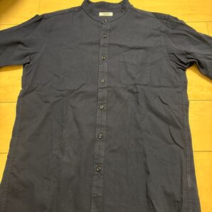 C.NAVY バンドカラーシャツ ネイビー 長袖シャツ カジュアルシャツ