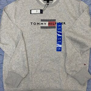TOMMY HILFIGER トミーヒルフィガー トレーナー グレー 裏起毛 クルーネック スウェット プルオーバー L