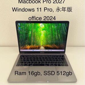 Macbook Pro 2017 13インチ Windows 11 Pro Ram 16gb SSD 512gb