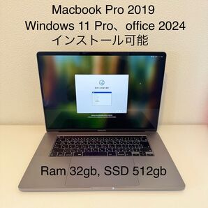 美品 Macbook Pro 2019 16インチ Ram 32gb SSD 512gb Windows 11 Pro可能