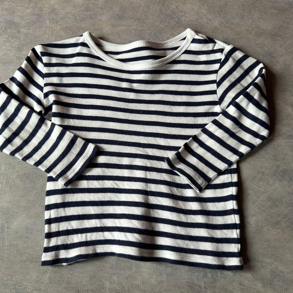 ユニクロ ボーダーカットソー 長袖 Tシャツ キッズ 90