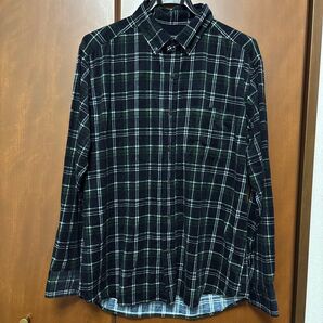 チェックシャツ 長袖シャツ グリーン ブラック カジュアル メンズ