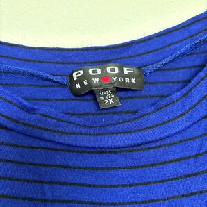 POOF NEW YORK ストライプ 半袖ワンピース 2XL