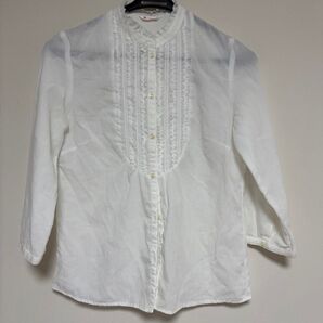 L&Beautiful レースブラウス ホワイト 白 五分袖 七分袖 透け感 9R 婦人服 レディース