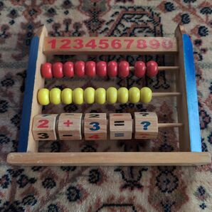 〈美品〉木製 計算おもちゃ そろばん 知育玩具 数字 学習