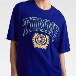 TOMMY HILFIGER スケート カレッジ Tシャツ ブルー トミーヒルフィガー 半袖 刺繍 新品未使用 メンズ Sサイズ