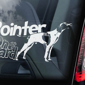 ◆送料無料【ポインター】外張り カーステッカー 210×100mm@外貼り カー ステッカー 車 スモークウインドウ シール 犬 D1 3085