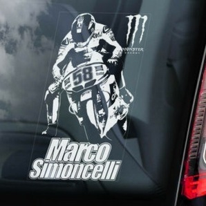 ◆マルコ・シモンチェリ 外張り カーステッカー 185×100mm@外貼り カー ステッカー シール モンスターエナジー MotoGP オートバイB1@2531