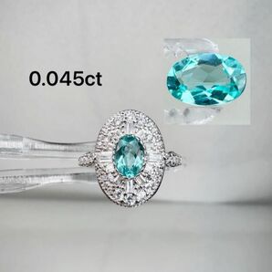 新作 高品質天然宝石 パライバアパタイトルース 0.445ct S925リング リング 指輪 天然石