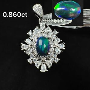 新作 天然石高品質ブラックオパール 0.860ct 遊色綺麗 ペンダント ネックレス アクセサリー 天然石