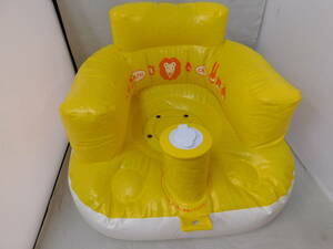 F209-01 ベビーバスチェア　黄色　バスチェア　お風呂椅子　空気式