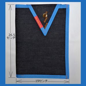 車検証入れ バッグギアー青色 デニム製