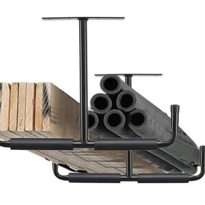 ガレージストレージフック 高耐久 ダブル天井ラック (ブラック)天井収納ラック 2個セット ガレージ収納ラック