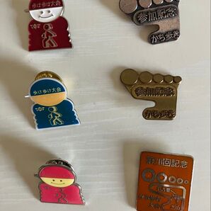 ピンバッジ ピンズ 歩け歩け大会 かち歩き大会 愛知 6点 中古品