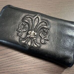 クロムハーツ シルバーフレア装飾 ラウンドジップ 長財布 長財布 CHROME HEARTS クロムハーツ