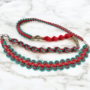 カラー変更可能 パラコード スマホショルダーストラップ 赤