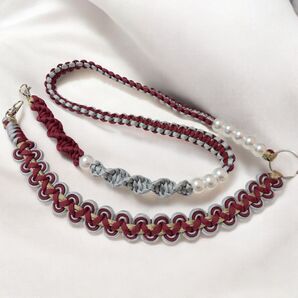 カラー変更可能 パラコード スマホショルダーストラップ パール