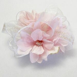  corsage 14T0504 pink ribbon * lame attaching 3. flower 