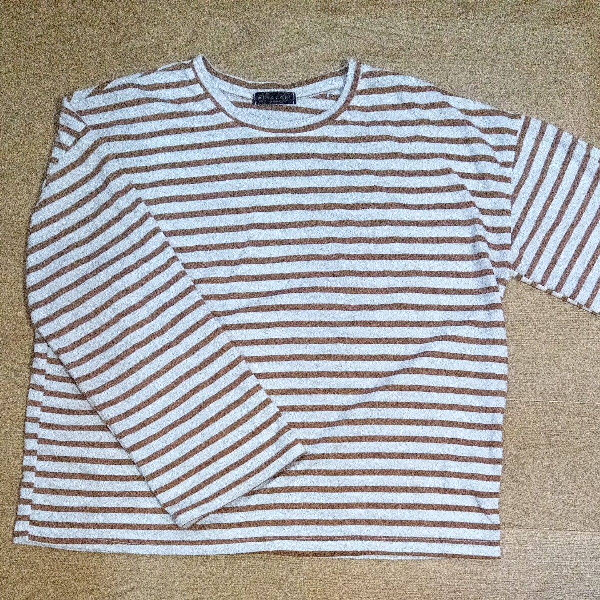 ボーダーカットソー 長袖 Tシャツ ★ボーダーシャツ、レディースゆったりサイズ