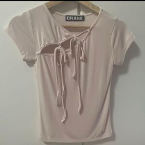 CRANK String Slit Top pink クランク ピンク リボントップス