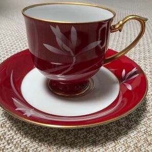 有田焼 香蘭社 ベネチアンレッド カップ&ソーサー2客セット