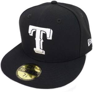 New Era ニューエラ MLB Texas Rangers テキサス レンジャース ベースボールキャップ (ブラック) (7 1/8 56.8cm) [並行輸入品]