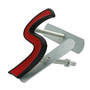 MINI ミニクーパー S レッド ブラック エンブレム バッジ 金属製(ニ穴)