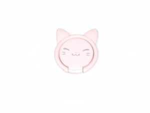 桃猫笑顔　スマホリング　ねこ　携帯　ホルダー　リング　ネコ　スタンド　スマートフォン　　新品。