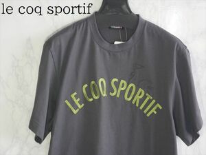 新品 ルコック le coq sportif 半袖Tシャツ Ｍ メンズ 紺 グレー グリーン スポーツウェア 夏用 ビッグロゴ 文字 トレーニング ジム 刺繍 