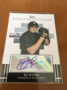 【元Blue Jays/B.J.Ryan/MLB通算117SV】2008 Topps Moments and Milestones Milestone Auto