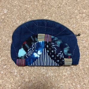 おばあちゃんの作ったパッチワーク ネイビー ポーチ