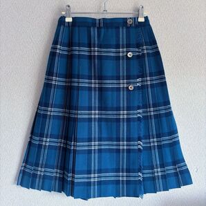 美品 familiar ファミリア 希少 プリーツスカート ラップスカート チェックスカート 毛 クリ-ニング済 160cm