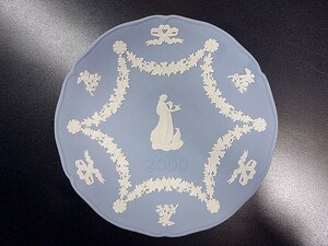 3QV売切！税無し☆ウェッジウッド★ジャスパー★2000年★イヤープレート★ペールブルー★WEDGWOOD★現品限り★0904-5