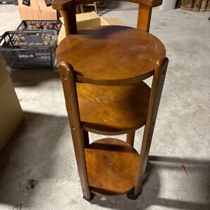 GYP0918 キャスター付き円台ラック シェルフ 木製