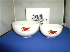 b* not for sale * unused *ENEOS× chip . Dale (Chip 'n Dale)2005 year . bowl * bowl set ( large small 1 collection )