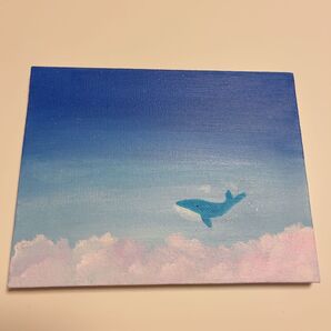 絵画 アクリル画 「ひとときの空旅」