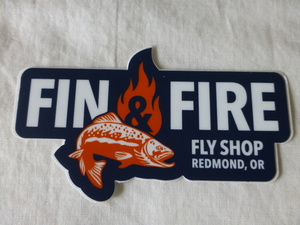 FIN&FIRE sticker FIN&FIRE smallsize FLY SHOP REDMOND,OR USA OREGONo Lego nreji Monde fly fishing FLY FISHING