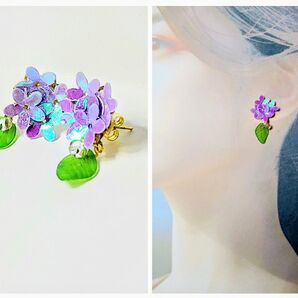 紫陽花ピアス