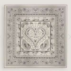 エルメス カシミアシルク ストール バンダナ 新品未使用 白黒 ブラン ノアール