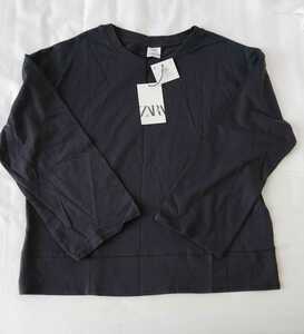 ZARA GIRL 長袖Tシャツ ザラ カーボングレー 13ー14 164cm ザラ 大人女性にも ラウンドネック ガール キッズ ロンT ロングTシャツ