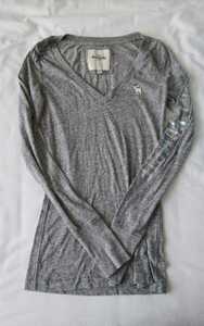 Abercrombie&Fitch long T gray V neck XL, but thin Abercrombie Abercrombie & Fitch Logo XL long sleeve 