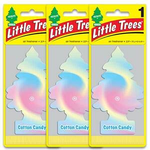 送料無料！Little Tree リトルツリー 3枚セット「コットンキャンディー」エアフレッシュナー 消臭 芳香剤 インテリア アメリカン雑貨 車