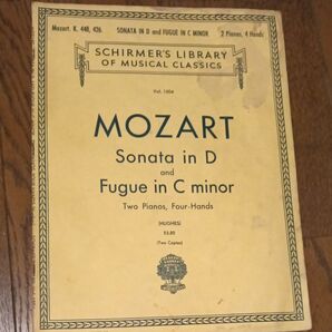 モーツァルト ソナタ ニ長調 フーガ ハ短調 2台ピアノ4手 SCHIRMER
