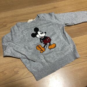 [ Uniqlo × Disney Mickey ] gray long sleeve sweater knitted cut and sewn 100 rank. 110