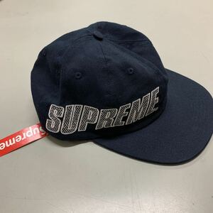 シュプリーム　帽子　未使用　キャップ　CAP Supreme ベースボールキャップ　CAP MADE IN USA アメリカ製 ネイビー　紺