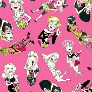 USAコットンロラライハリスSalon Lookresピンクハンドメイド生地布地