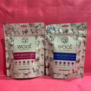 新品woof ワフビーフグリーントライプwith緑イ貝 ラムグリーントライプwith緑イ貝 フリーズドライトリーツ リピ割有ります
