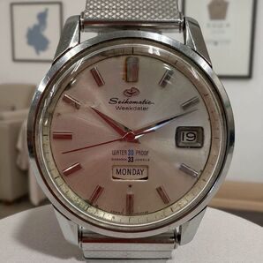 【ヴィンテージ1963年頃の製造】 SEIKO セイコーマチックウィークエンター 自動巻きウォッチ デイデイト 社外バンド
