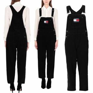  new goods tag attaching Tommy Jeans overall overall corduroy S Tommy jeans popular black black 